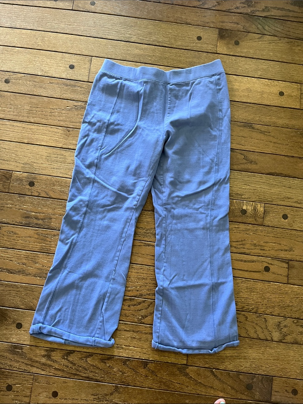 Light Blue Wide-Leg Pull-On Women’s Pants